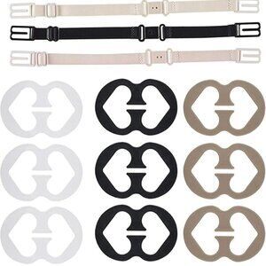 Womens Racerback Bra Strap Clips Multipack Nude Black 12 PCS Medium (SKU: 202MI)